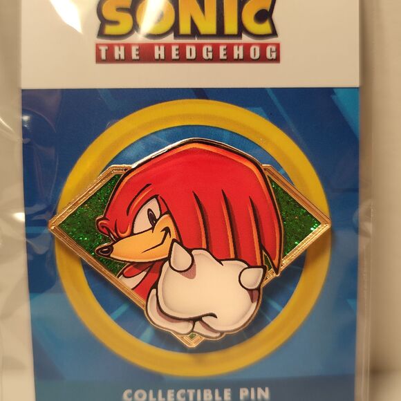 Sonic The Hedgehog Golden Series Enamel Pins Full Set Of 7 Chaos Emerald Badges - Picture 3 of 8
